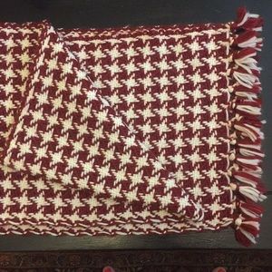 Talbots, burgundy and cream winter scarf